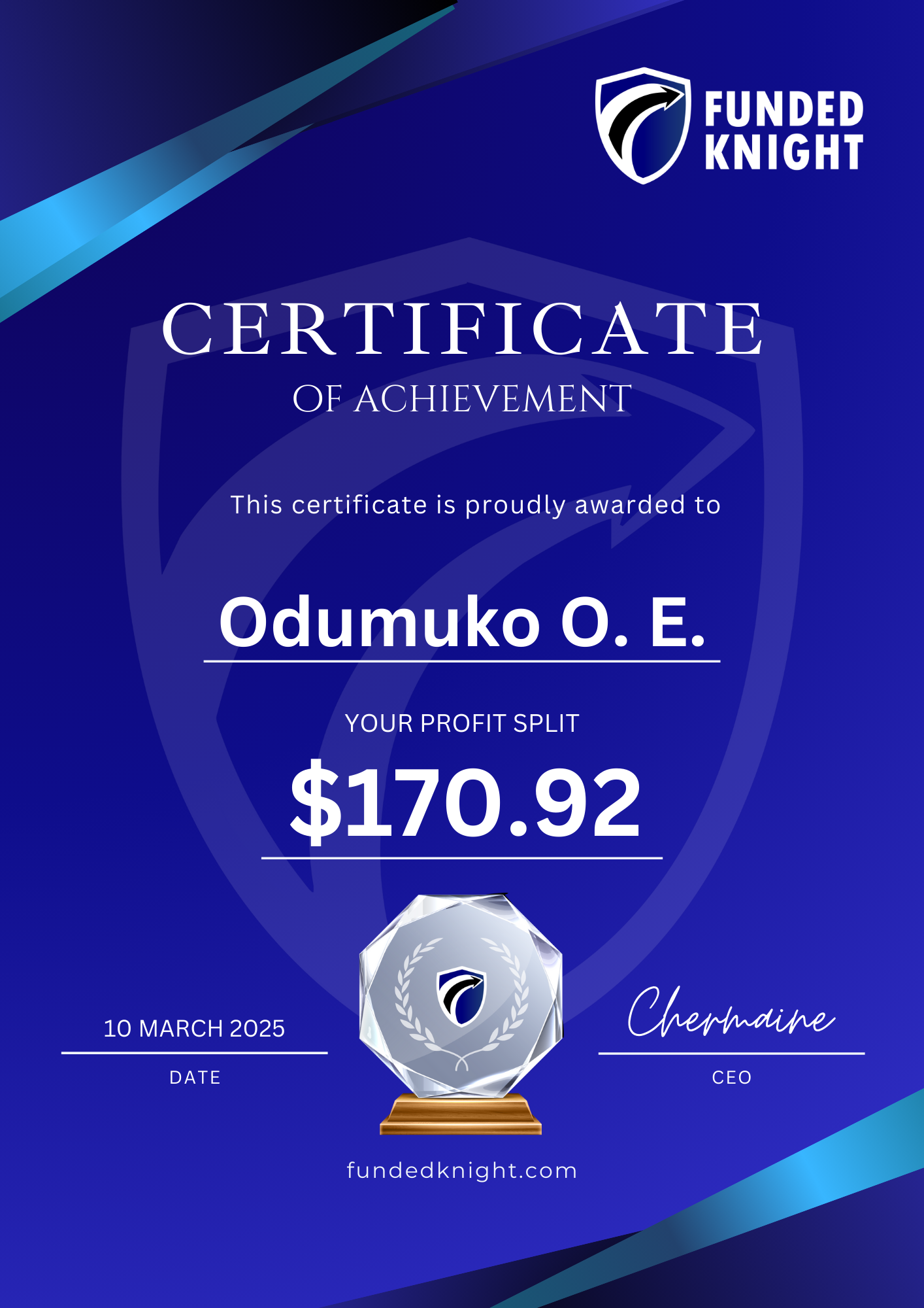 100325_Payout_Odumuko Osinachi Emmanuel